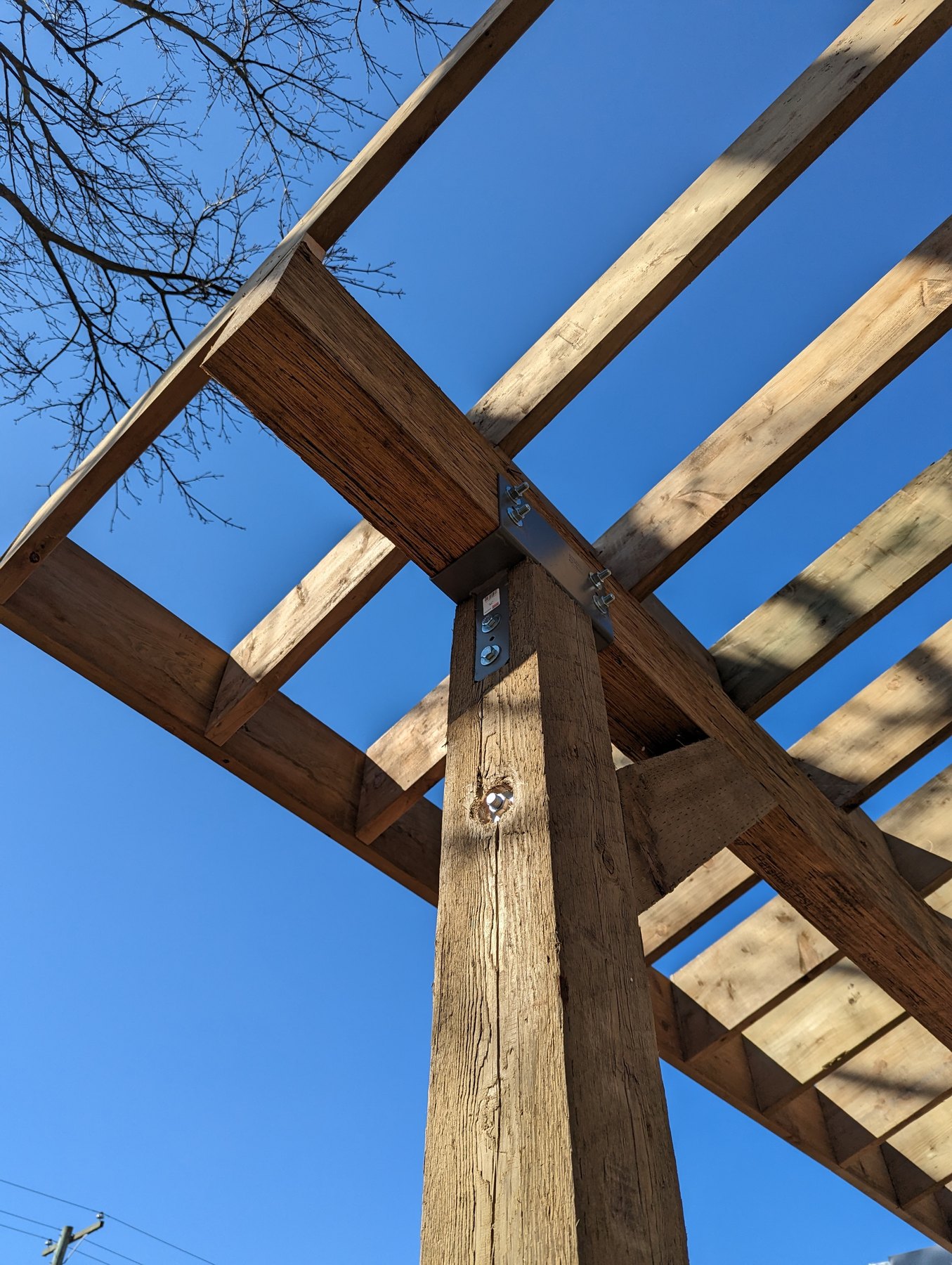 Wood framing connection and repair detail under structural review